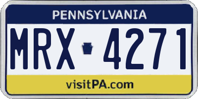PA license plate MRX4271