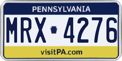 PA license plate MRX4276