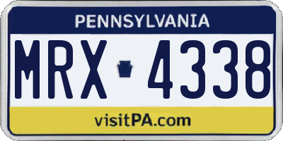 PA license plate MRX4338