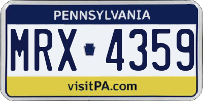 PA license plate MRX4359