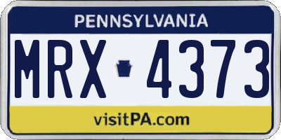PA license plate MRX4373