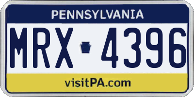 PA license plate MRX4396
