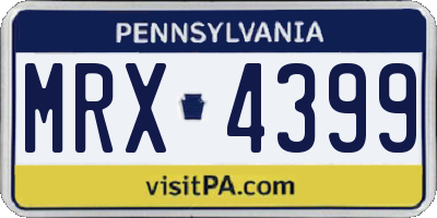 PA license plate MRX4399