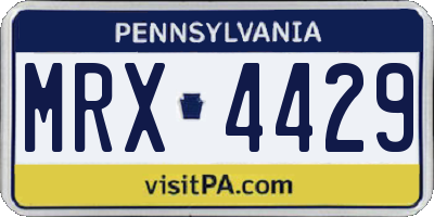 PA license plate MRX4429
