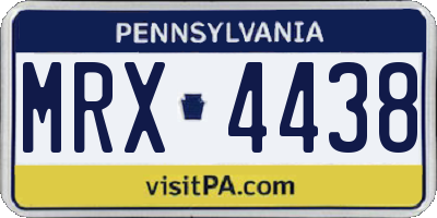 PA license plate MRX4438