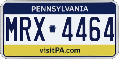 PA license plate MRX4464