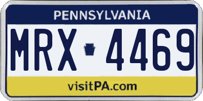 PA license plate MRX4469