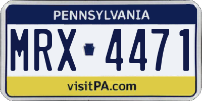 PA license plate MRX4471