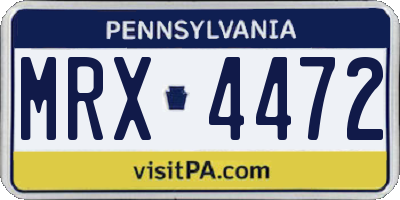 PA license plate MRX4472
