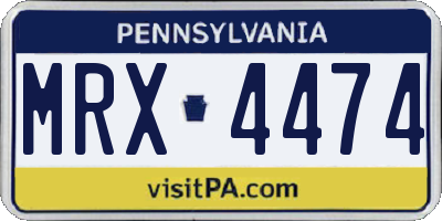 PA license plate MRX4474