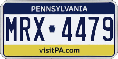 PA license plate MRX4479