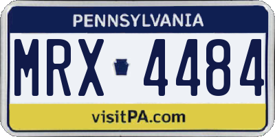 PA license plate MRX4484