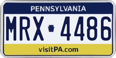PA license plate MRX4486