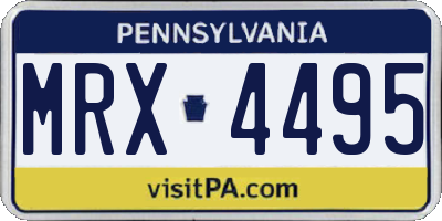 PA license plate MRX4495