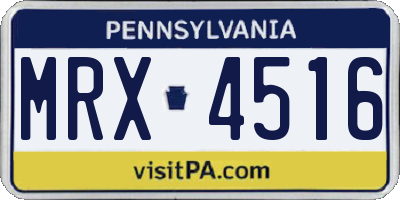 PA license plate MRX4516