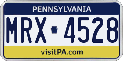 PA license plate MRX4528