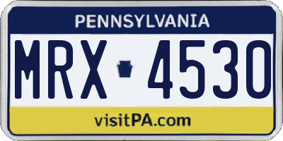 PA license plate MRX4530