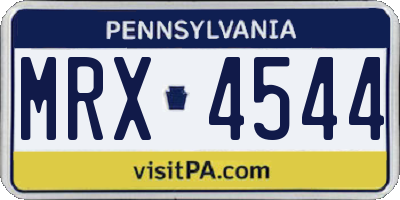 PA license plate MRX4544