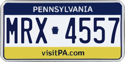 PA license plate MRX4557