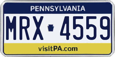 PA license plate MRX4559