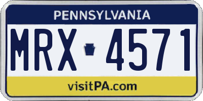 PA license plate MRX4571