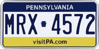 PA license plate MRX4572