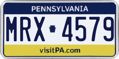 PA license plate MRX4579