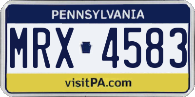 PA license plate MRX4583