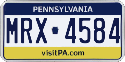 PA license plate MRX4584