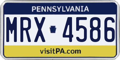 PA license plate MRX4586