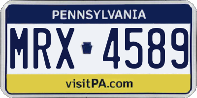 PA license plate MRX4589