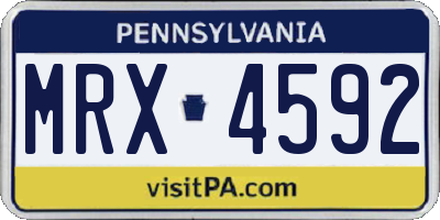 PA license plate MRX4592