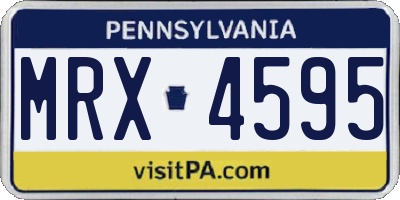 PA license plate MRX4595