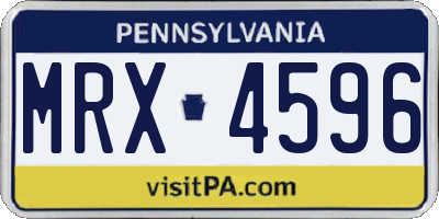 PA license plate MRX4596