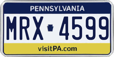 PA license plate MRX4599