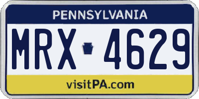 PA license plate MRX4629