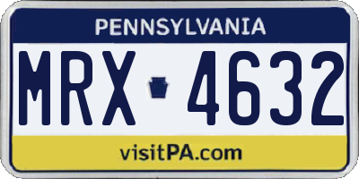 PA license plate MRX4632