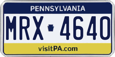 PA license plate MRX4640