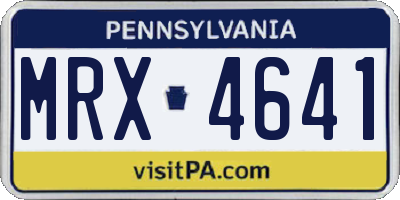 PA license plate MRX4641