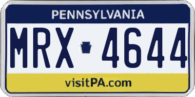 PA license plate MRX4644