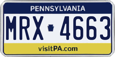 PA license plate MRX4663