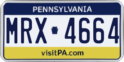 PA license plate MRX4664