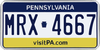 PA license plate MRX4667