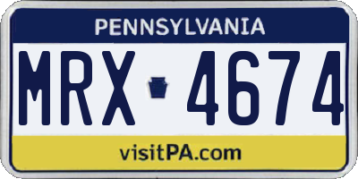 PA license plate MRX4674
