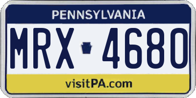 PA license plate MRX4680