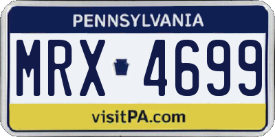 PA license plate MRX4699