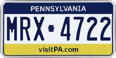 PA license plate MRX4722