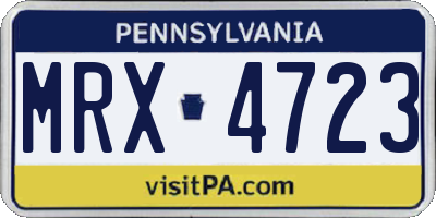 PA license plate MRX4723