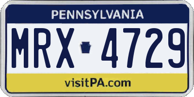PA license plate MRX4729