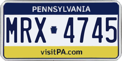 PA license plate MRX4745